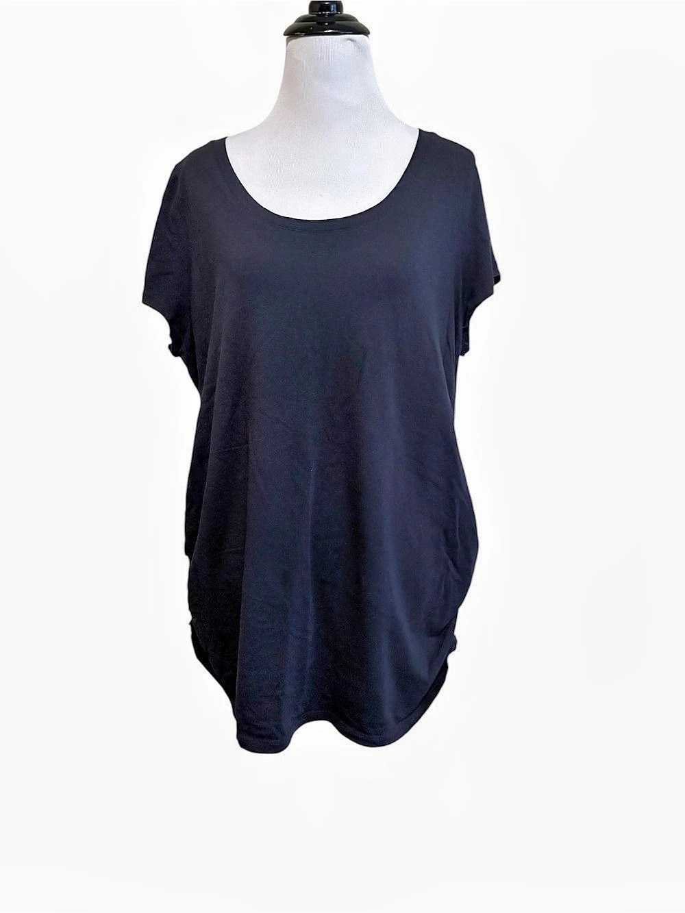 Old Navy XL Black Maternity Scoop-Neck Side-Shirred T-Shirt
